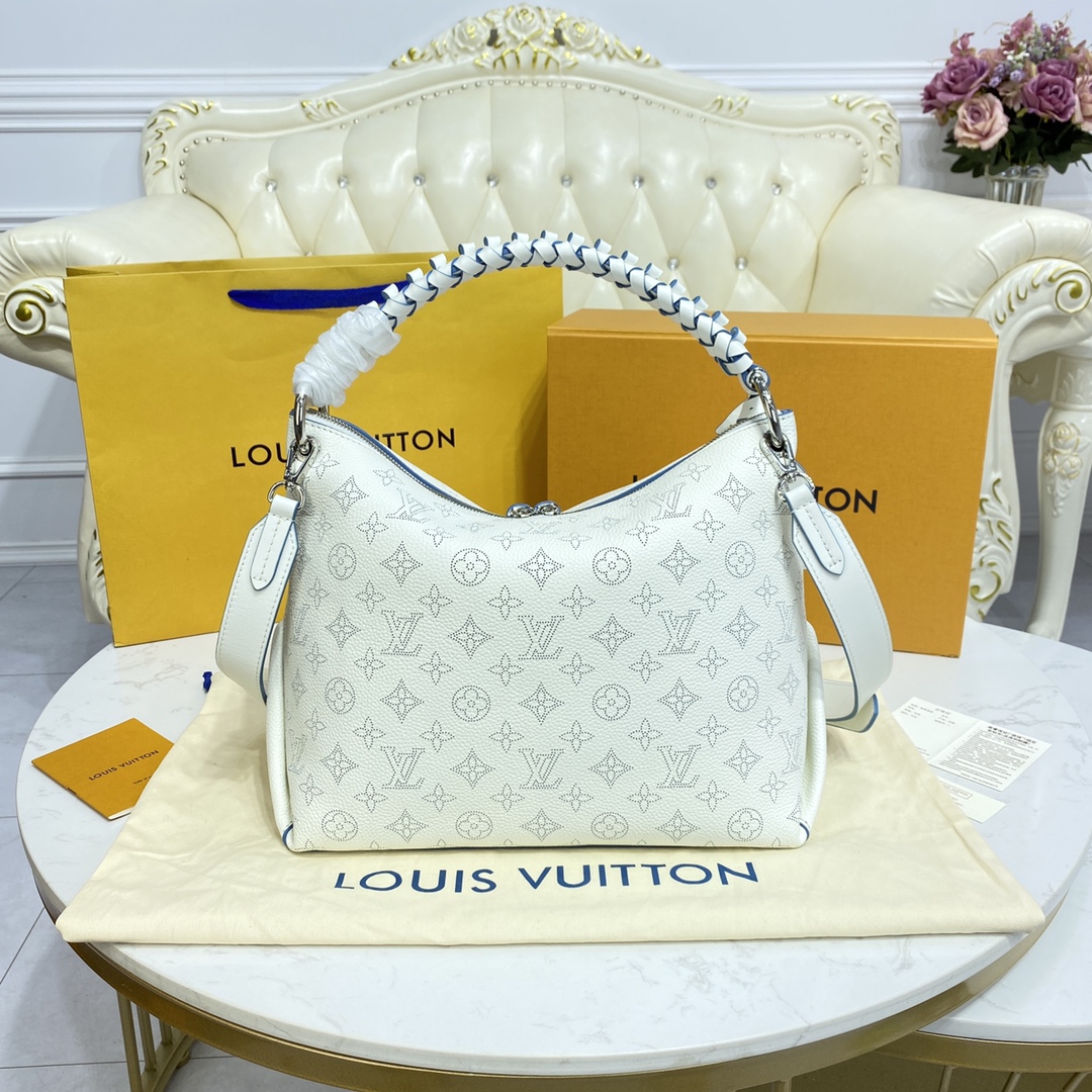 Louis Vuitton BEAUBOURG HOBO MM Mahina Handbag M58482 Snow White